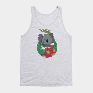 Cute Christmas Koala in a Stocking // Festive Animal Cartoon Tank Top